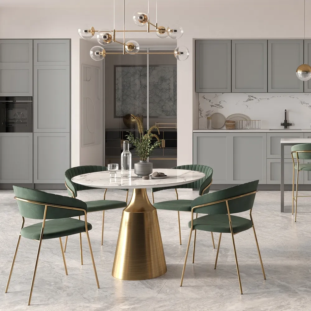 Комплект из 4-х стульев Bradex Home Turin чёрный с золотыми ножками