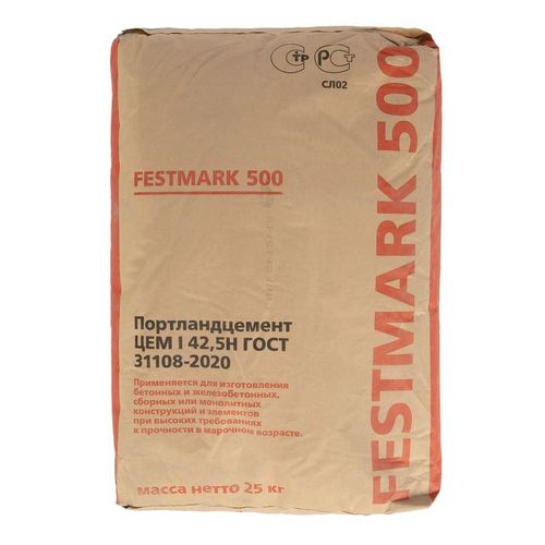 Цемент ЦЕМ I 42,5Н (ПЦ-500 Д0) Сухой лог 25 кг