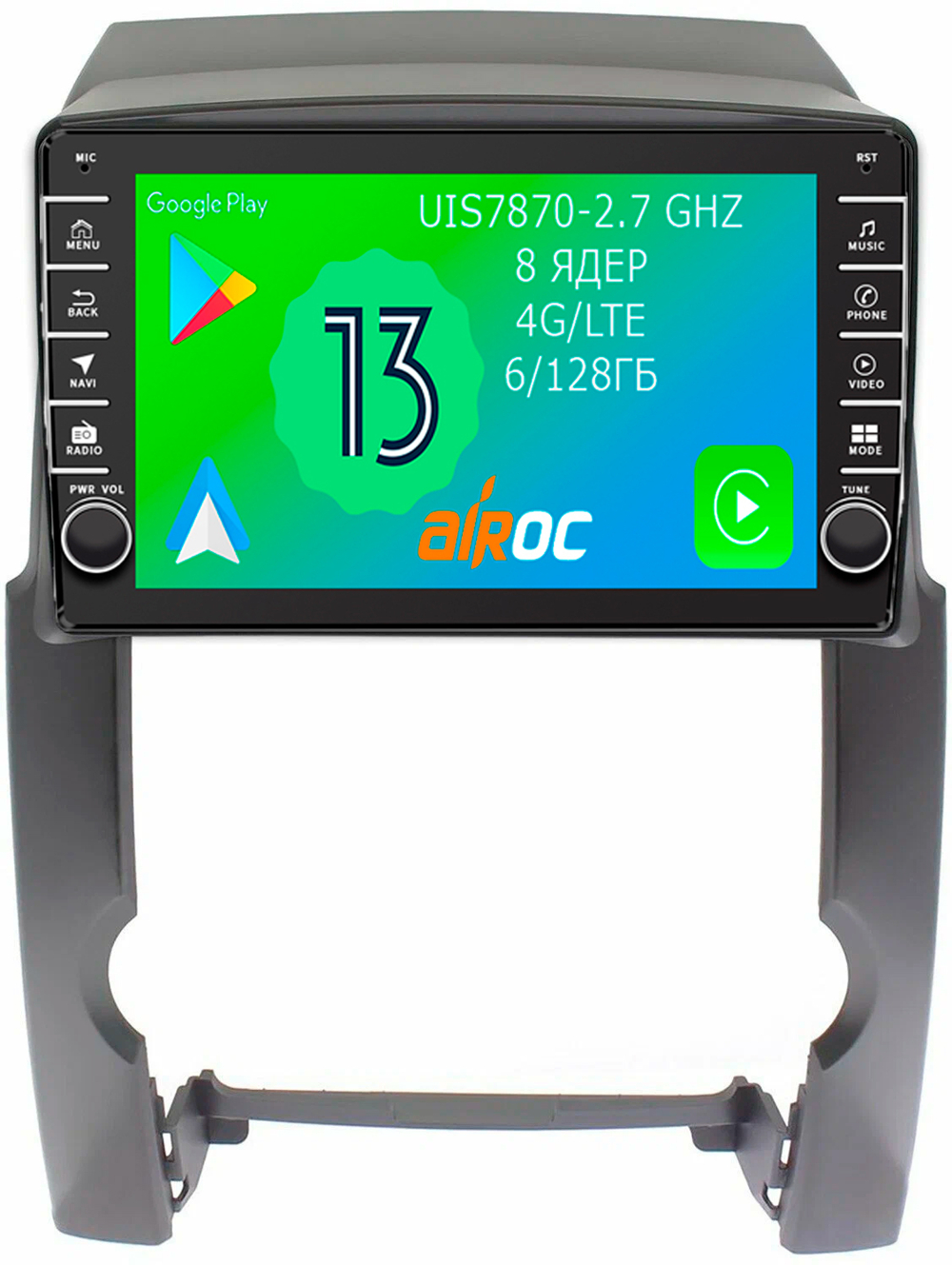 Магнитола для KIA Sorento XM 2009-2012 - Airoc AB-2302 (кнопки и крутилки), Android 13, TS20, 6/128Гб, SIM-слот, CarPlay
