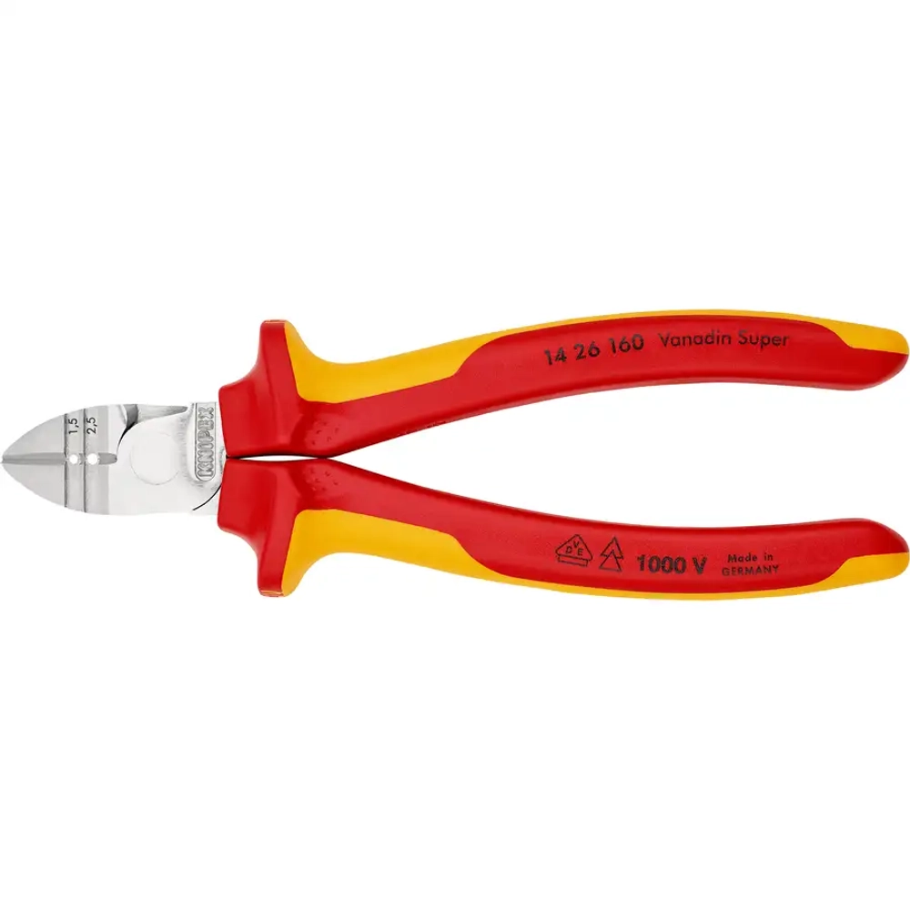 Кусачки боковые для удаления изоляции хромированные 160 мм Knipex 14 26 160