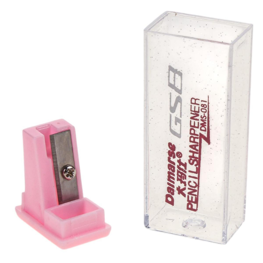 Точилка "Квадрат" с контейнером, 1 отверстие , 4 цвета микс