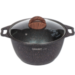 Кастрюля алюминий, антиприг, 3 л, с крыш, Kukmara, Granit Ultra, кгг32а, син