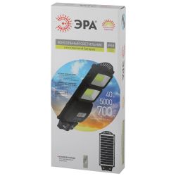 ЭРА Консольный светильник на солн. бат.,SMD, 40W, с датч. движ., ПДУ, 700lm, 5000К, IP65 | Уличное освещение на солнечных батареях