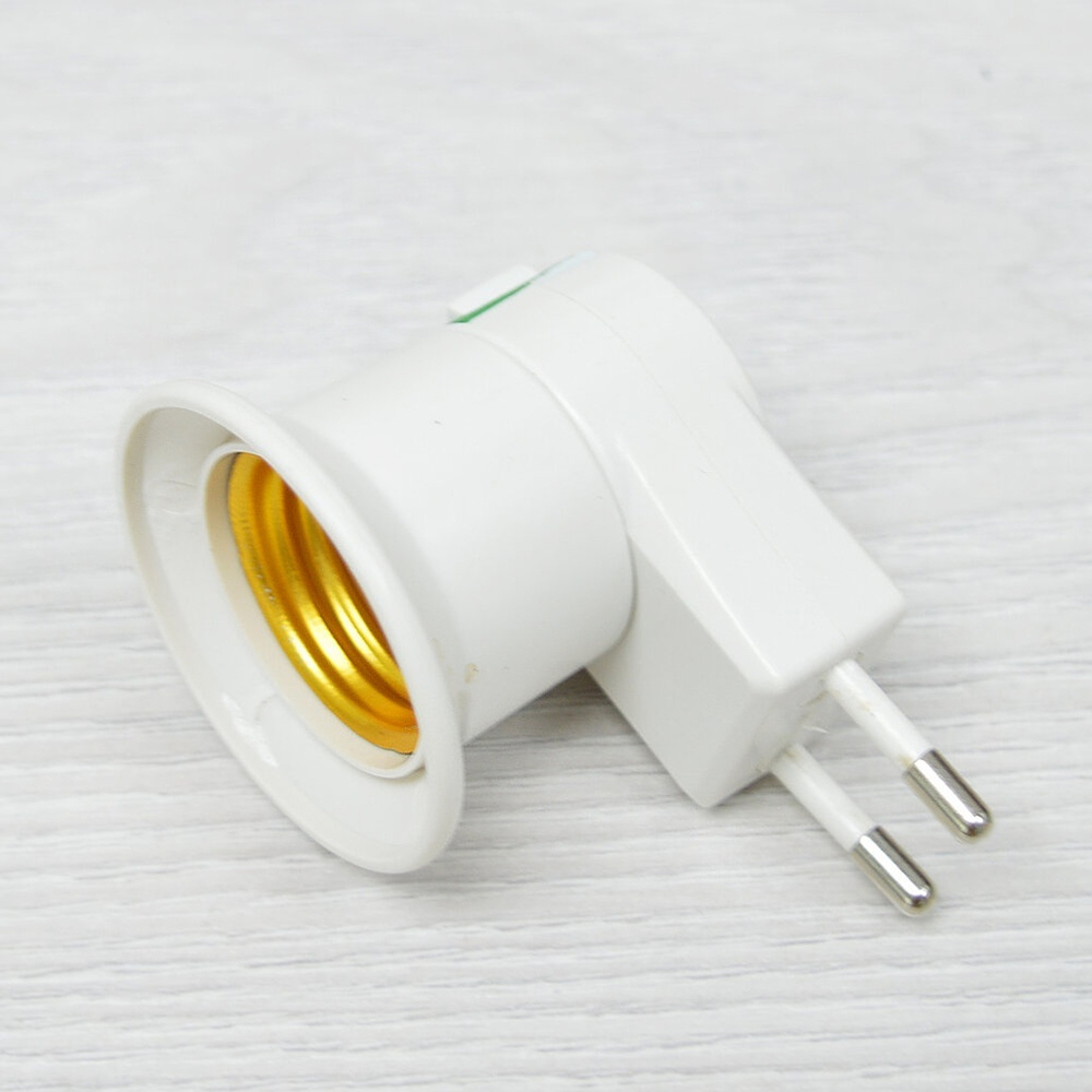 Патрон для лампочки Е27 с вилкой в розетку и выключателем