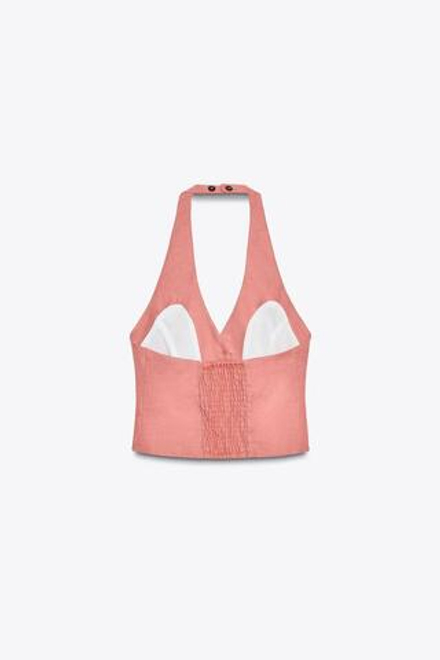 ZARA ТОП-ХАЛТЕР ИЗ ЛЬНЯНОЙ ТКАНИ, МАРСАЛА