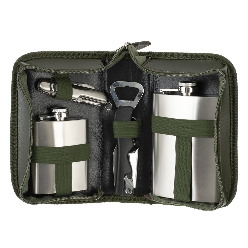 GAEM Набор для пикника 4 предм. (фляжка 220 мл, фляжка, 2 мультитула), L12 W65 H18,5 см