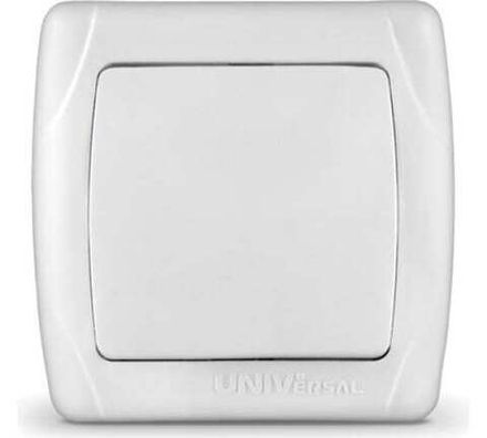Выключатель одноклавишный "UNIVersal" серия "Маргарита", с/у, 10А, 220В, белый (еврослот) (E2348)