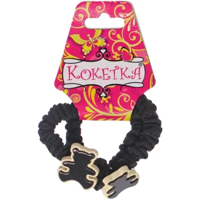 Резинки для волос 2шт «ФАНТЕЭГРО», мишки, цвет черный, молочный и коричневый, d-5.5см (Кокетка)