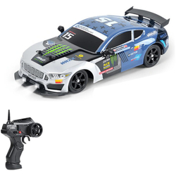 Радиоуправляемая машина для дрифта HB Ford Mustang (4WD, свет, пар, акб, 1:16) - SC16A05-1 бело-голубой