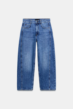 ZARA ДЖИНСЫ Z1975 BARREL, ВЫЦВЕТШИЙ СИНИЙ