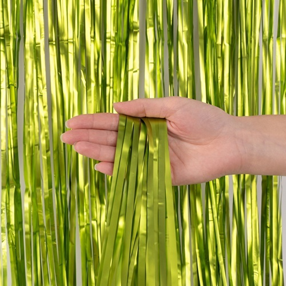 Занавес Дождик Зеленый Матовый металл 100*200 см