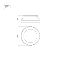 Вставка SP-POLO-R65 (BK, 3-3) (Arlight, Металл) 024244