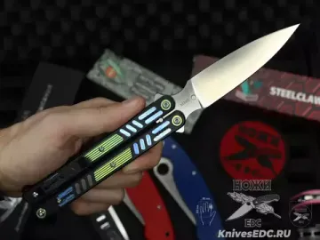 Нож бабочка (балисонг) Reptilian Стикс-05 Лимитка сталь M390, рукоять титан