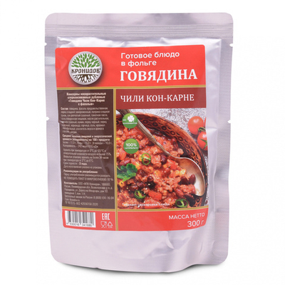 Готовое блюдо "Говядина Чили Кон-Карне с фасолью" (Кронидов)