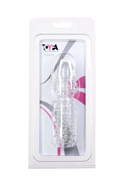 Насадка на пенис с ворсинками TOYFA Basic, TPE, прозрачный, 13,5 см