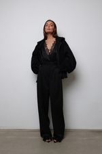 Худи черное с надписью 2SIDES