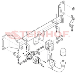 Фаркоп Steinhof B-093 для BMW X3 G01 2017-, BMW X3 F25 2010-2017, BMW X4 F26 2014-2018(паспорт и сертификат в комплекте)(без электрики)