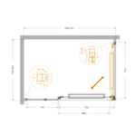 Душевой уголок Cezares LUX-AH-FS-11-120/80-C-GM, 120х80х195, профиль оружейная сталь, стекло прозрачное