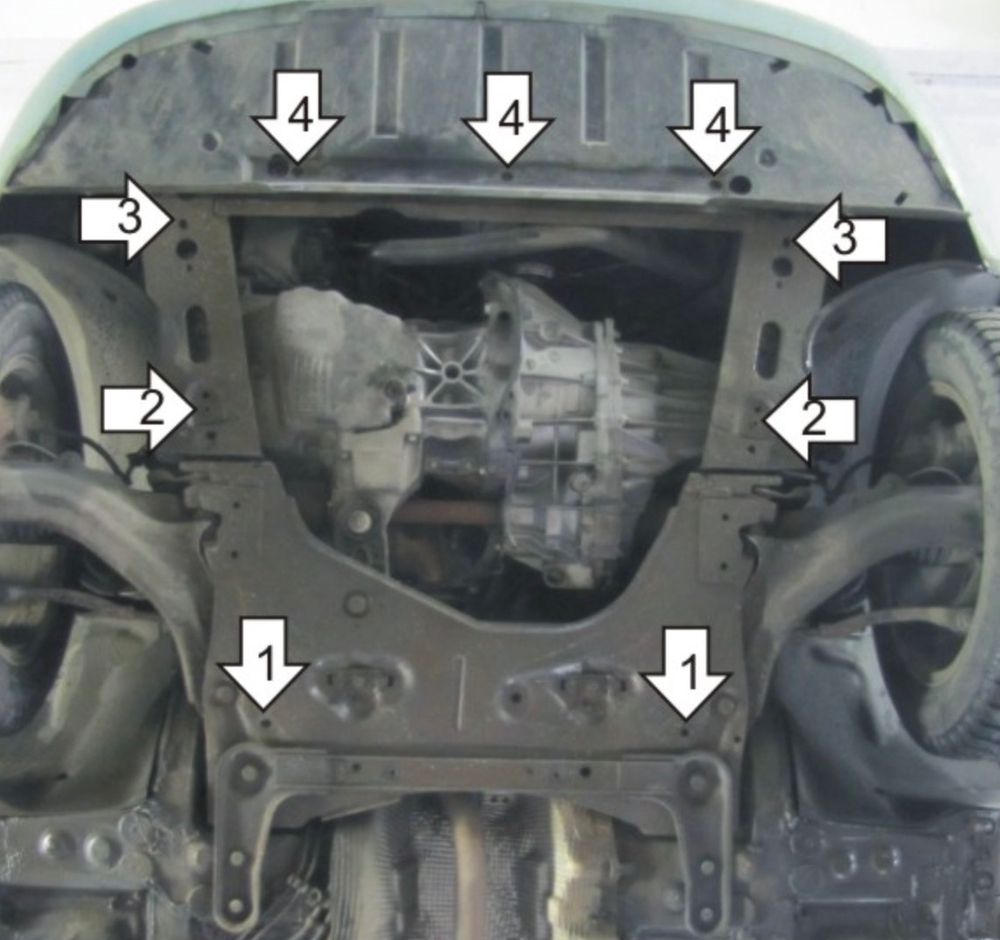 Защита двигателя и кпп для Renault Scenic/Megane 2 Motodor.71714