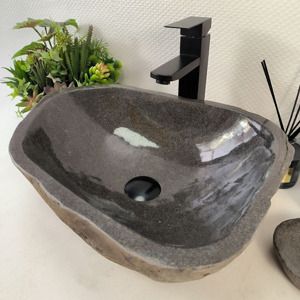 Каменная раковина из речного камня RS-05221 (47*36*15) 0856 из натурального камня