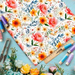 Ткань премиум бифлекс буйство цветочной фантазии
