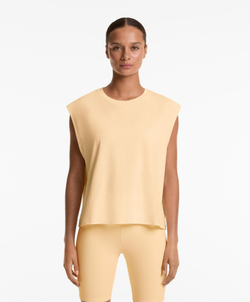 Oysho Топ без рукавов из смесового хлопка, желтый