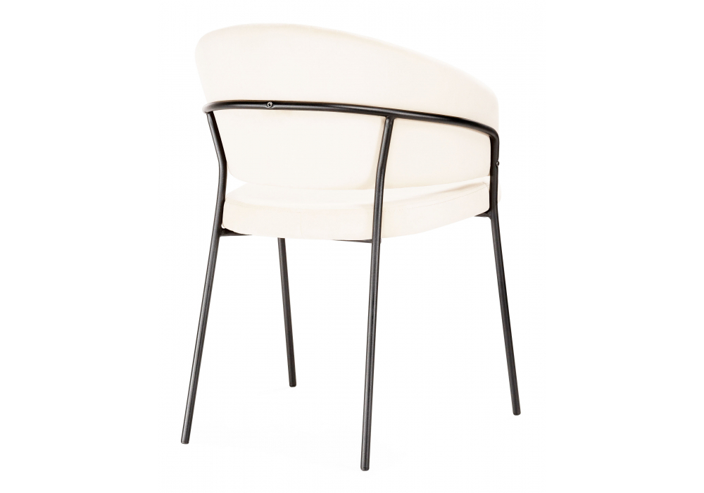 Стул на металлокаркасе Woodville Лео белый Brendy Milk 02, черный, ножки черные