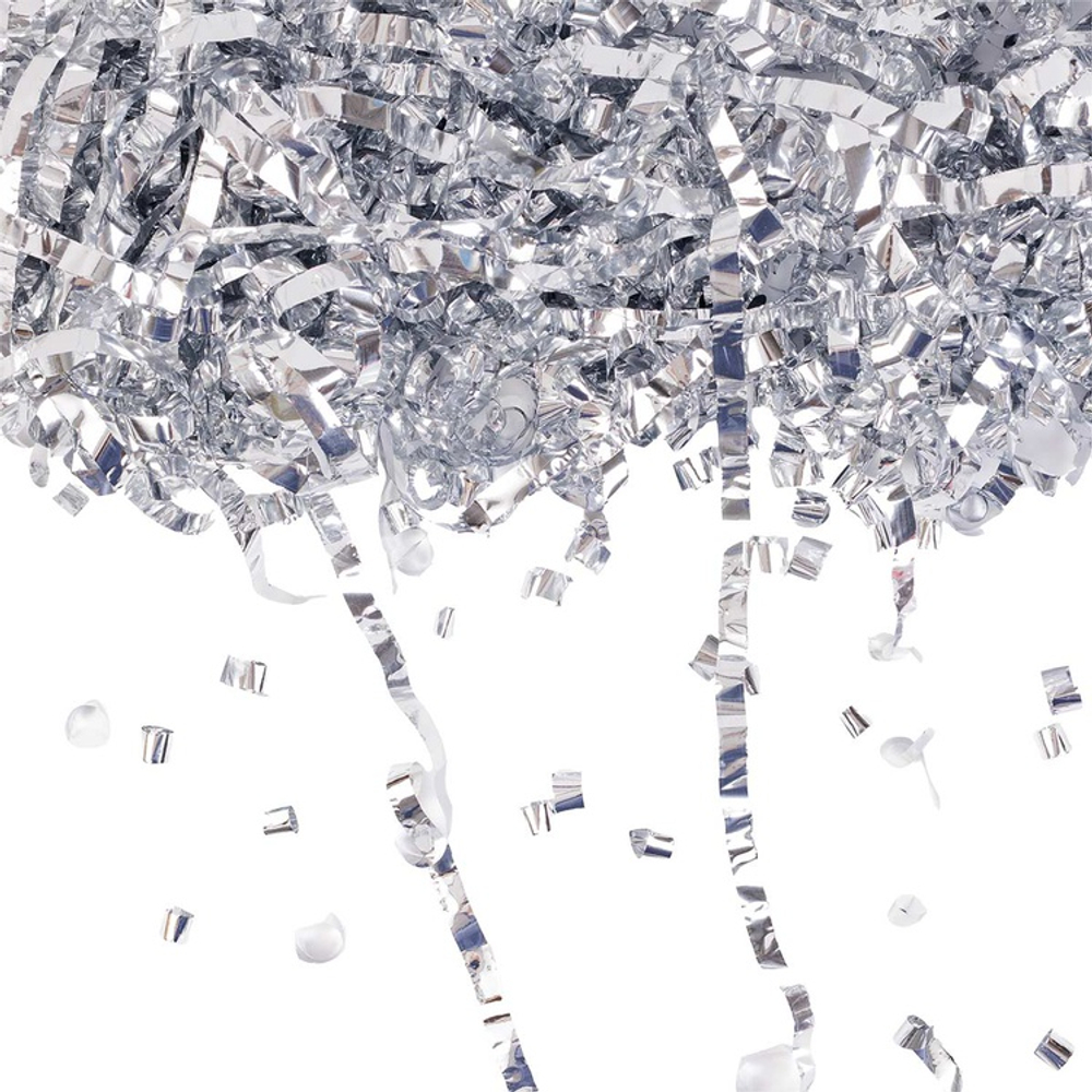 Хлопушка Бумфети 20см серпант фол сереб