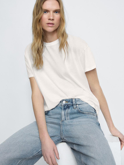 Massimo Dutti Джинсы с высокой посадкой и широкими штанинами, голубой