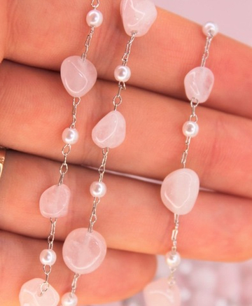 Цепь с натуральным камнем 5-9 мм