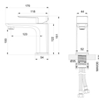 Смеситель для раковины WONZON & WOGHAND EDGE, Хром (WW-88139003-CR)