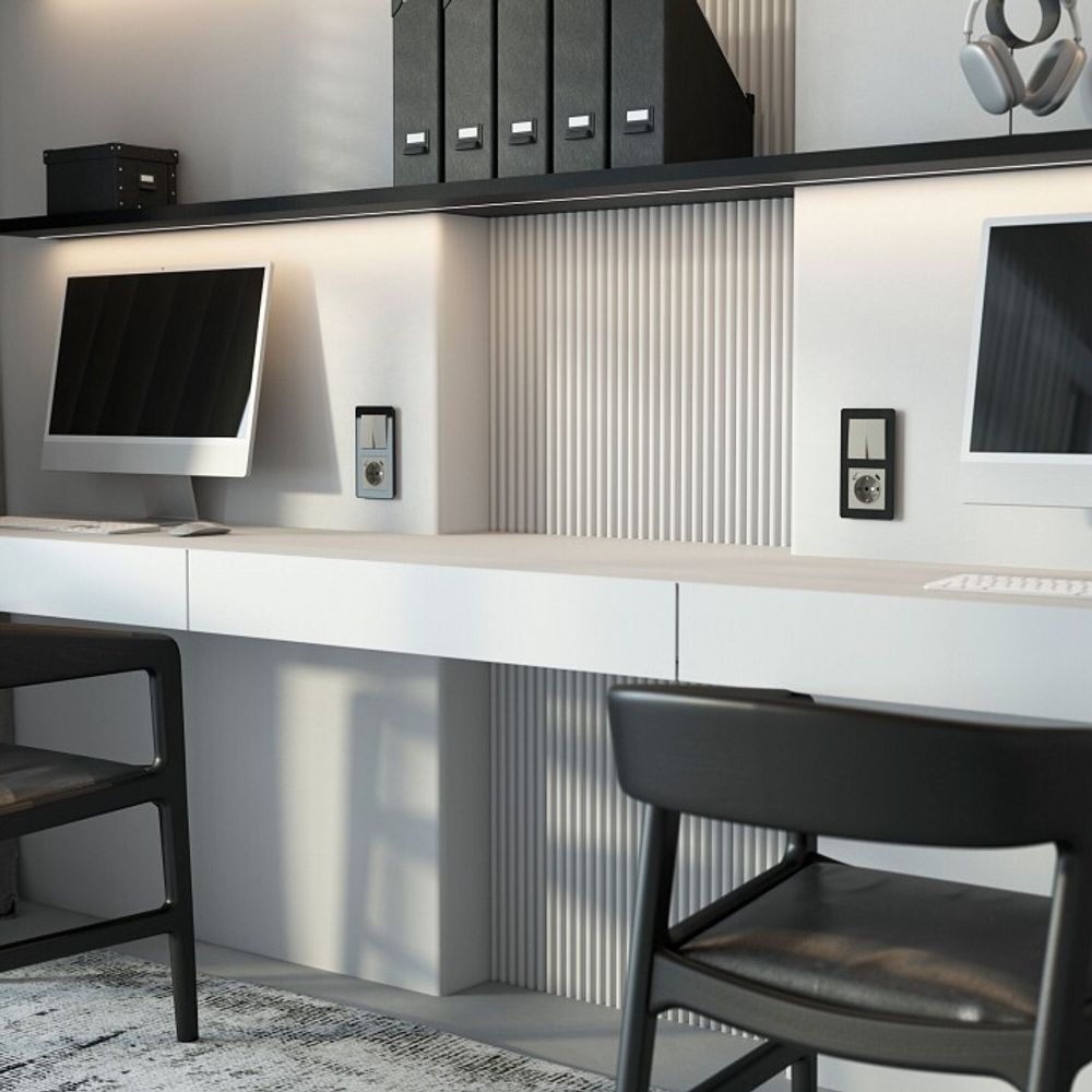 Выключатель проходной двухклавишный без рамки Werkel дымчатый W1222004