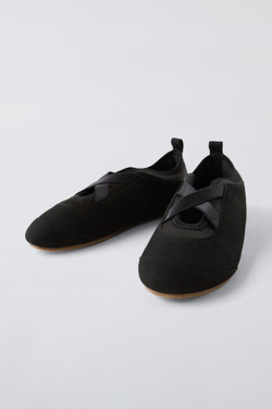ZARA КРОССОВКИ БАЛЕТКИ, ЧЕРНЫЙ