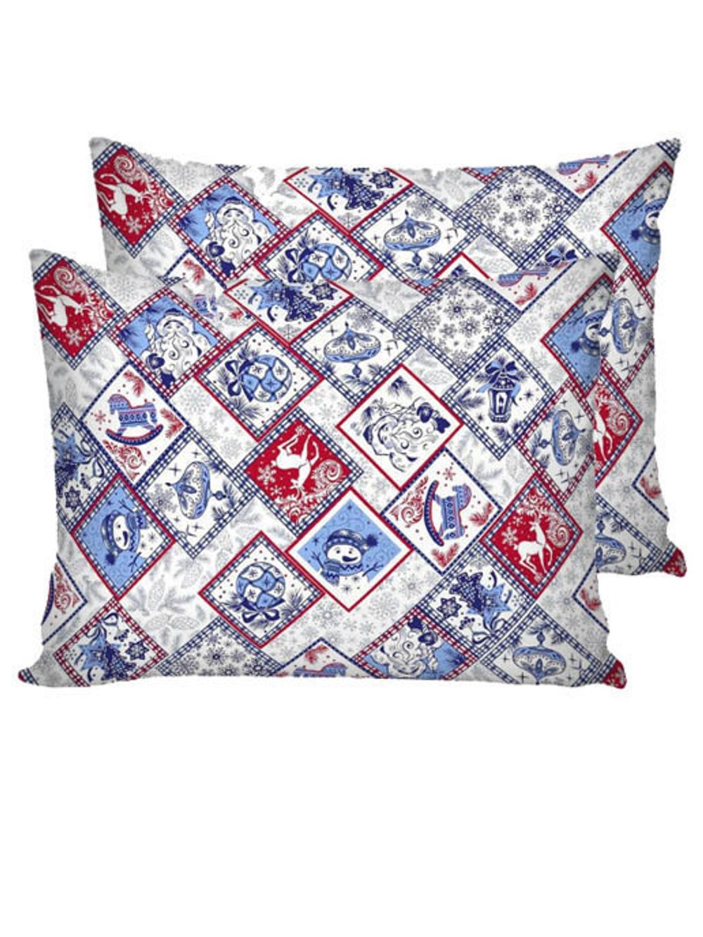 Наволочка комплект 2шт Сказка "Зимние картинки" 40х60 см, перкаль