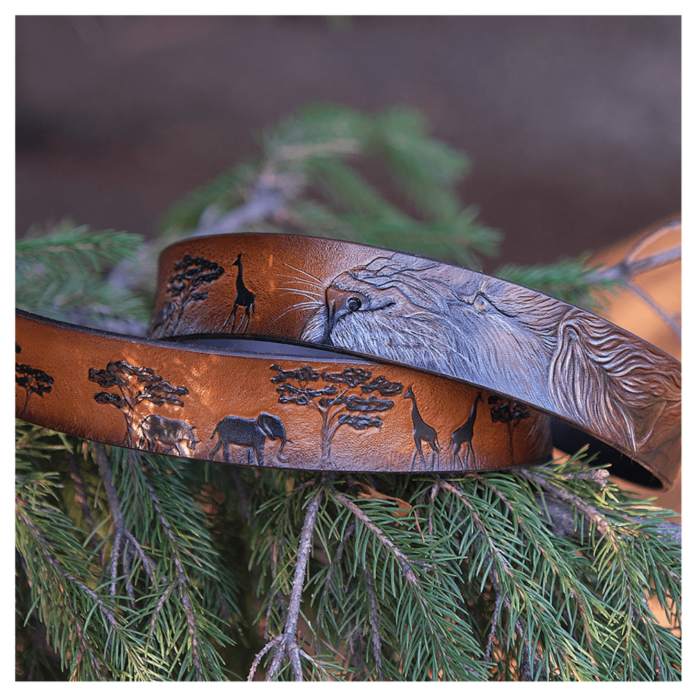 Кожаный ремень «Лев»