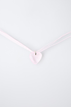 ZARA ОЖЕРЕЛЬЕ-ШНУРОК ИЗ ОРГАНЗЫ С СЕРДЦЕМ, РОЗОВЫЙ