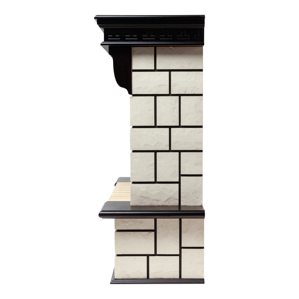 Каминокомплект Real Flame Stone STD AO с очагом Fobos Lux Black (без пульта)