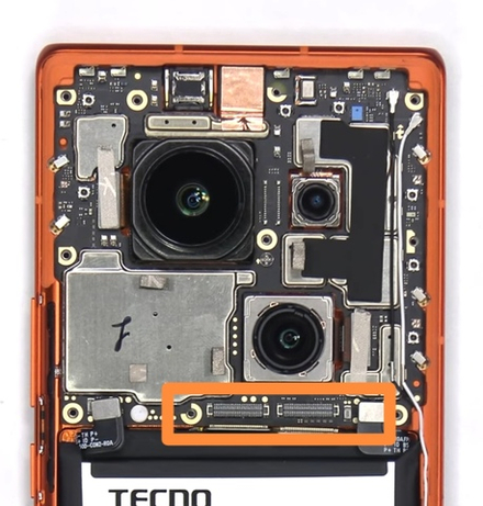 Tecno Phantom X2 Pro 5G (AD9) - FPC коннектор дисплея (на плату) + зарядки (ORIG)