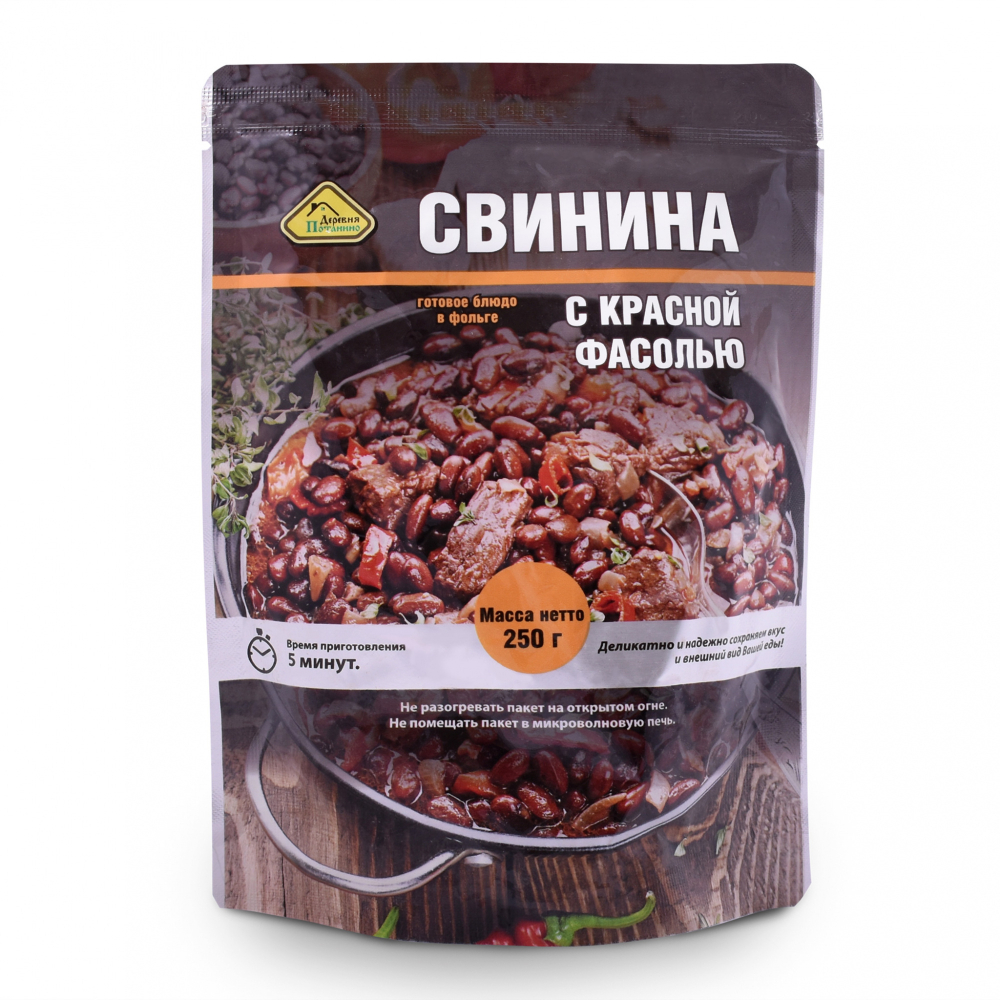 Готовое блюдо "Фасоль со свининой" 250 гр (Деревня Потанино)