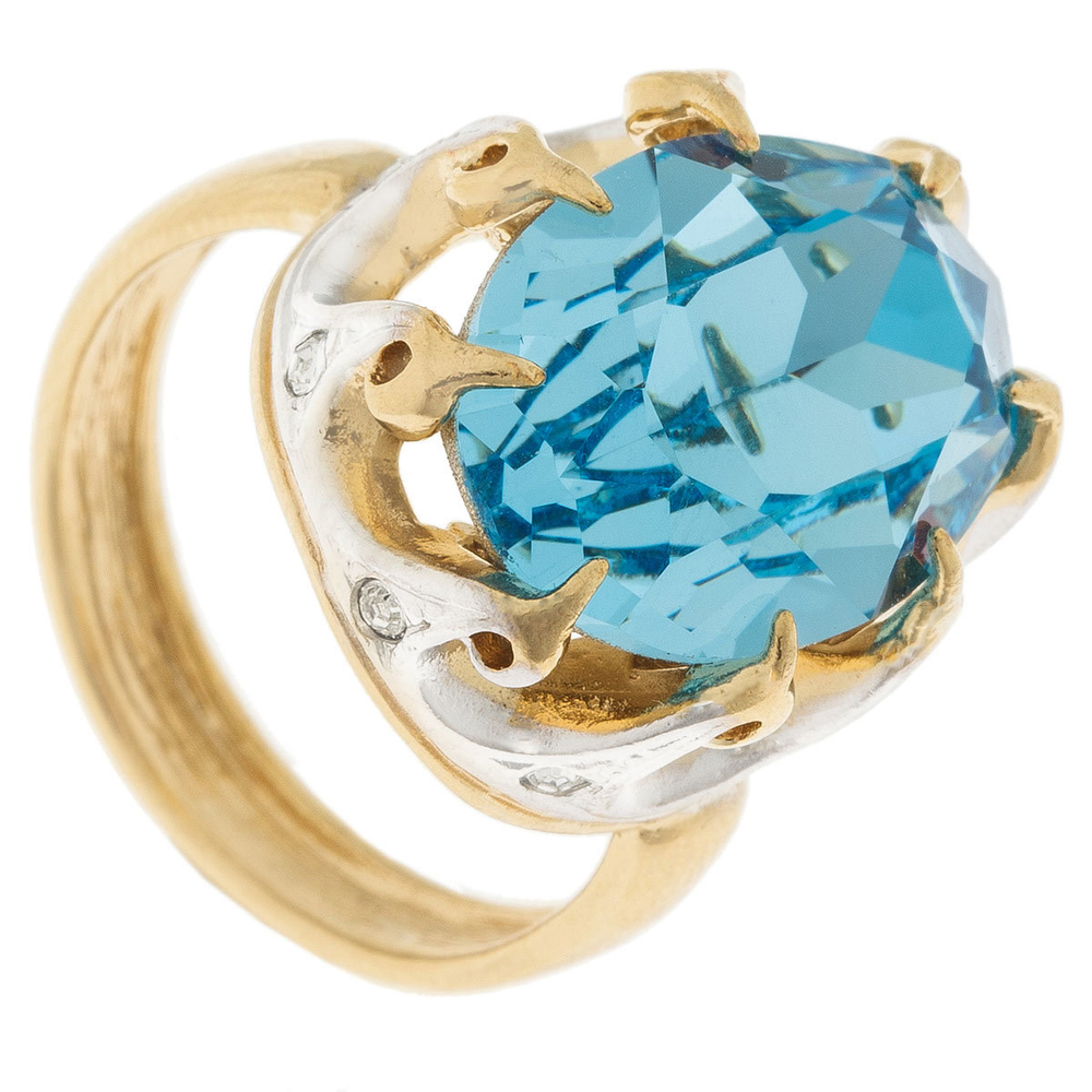 "Нептун" кольцо в золотом покрытии из коллекции "Kaleidoscope" от Jenavi