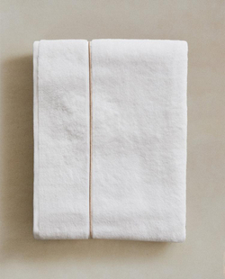 ZARA HOME ПОЛОТЕНЦЕ ДЛЯ ВАННОЙ С ВЫШИВКОЙ, БЕЖЕВЫЙ