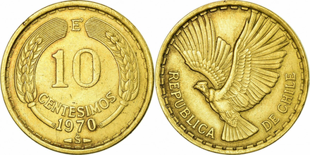 Чили 10 сентесимо, 1960 - 1970 Кондор XF