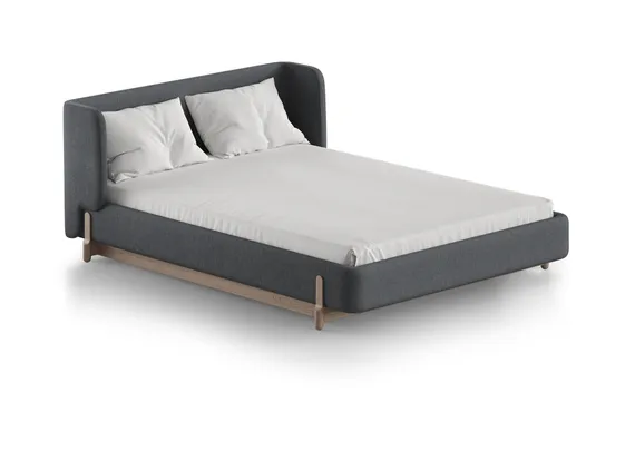 Кровать Basic спальное место 140*200 см (серый, твид)