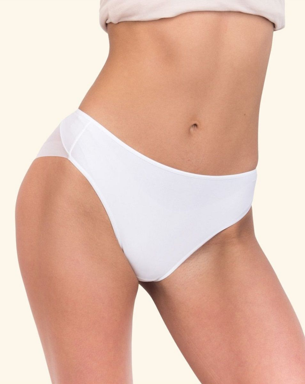 Трусики-слипы со средней линией талии Secrets (Размер: XL) (Цвет: кремовый)