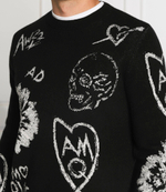 Хлопковый свитер Alexander McQueen - черный(712789 Q1XGA)