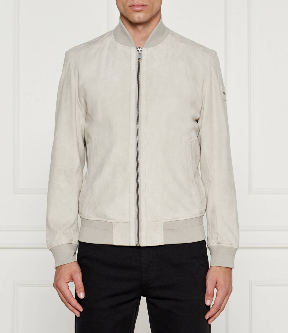 Кожаная куртка бомбер Joflag BOSS ORANGE - кремовый(50519197)