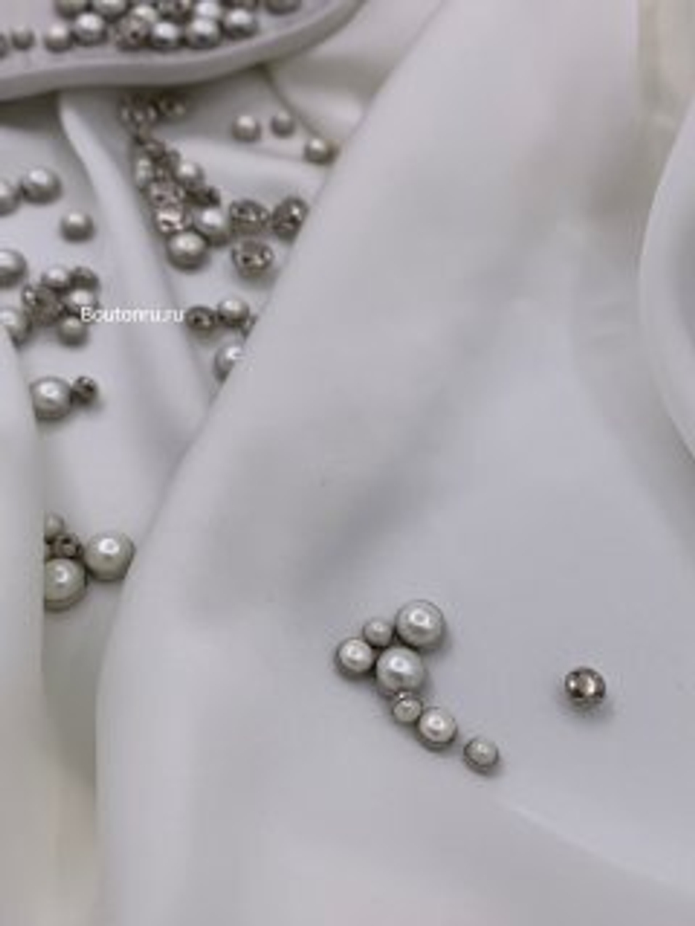 Пришивные элементы жемчуг в серебре