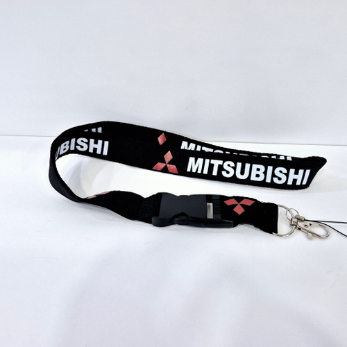 MITSUBISHI (чёрный) Люкс / Брелок, шнурок для ключей на шею MITSUBISHI (Мицубиси), ланъярд, крафт, чёрный (1 шт)