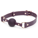 Фиолетовый кляп-шар Cherished Collection Leather Ball Gag (Цвет: фиолетовый)