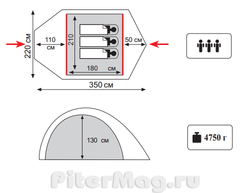 Палатка Tramp Space 3 V2 [TRT-59]